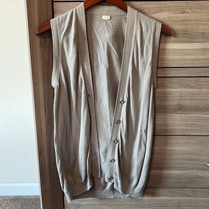 Grey J.Crew casual loose vest - size M